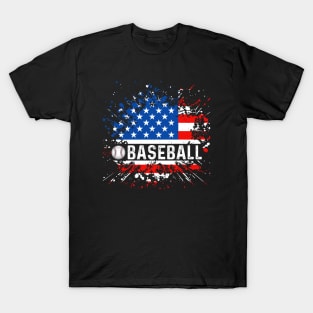 "Stars, Stripes, and Baseball Bats" - A Patriotic Baseball Fan T-Shirt